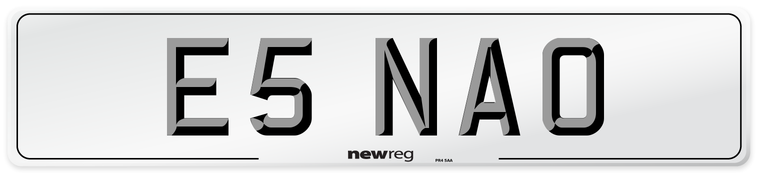 E5 NAO Number Plate from New Reg